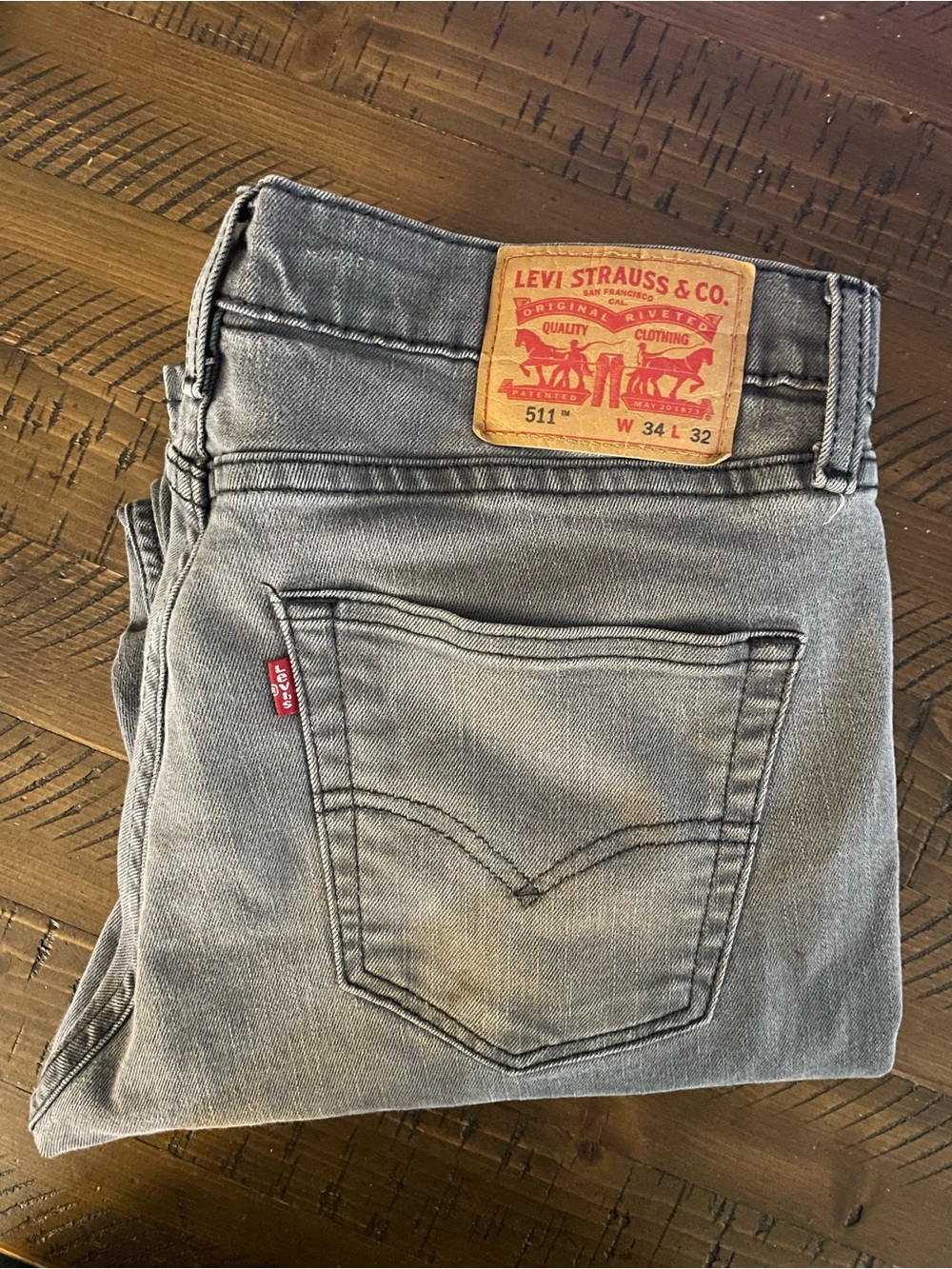 Levi's 511 Slim Men's Jeans in Light Gray Wash 34x32